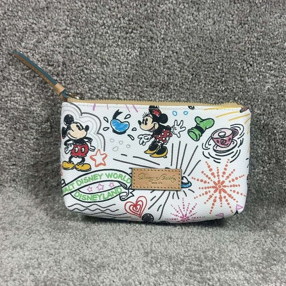 Dooney & Bourke Handbags - Dooney & Bourke Disney Parks Sketch Cosmetic Bag White Multi Mickey Minnie